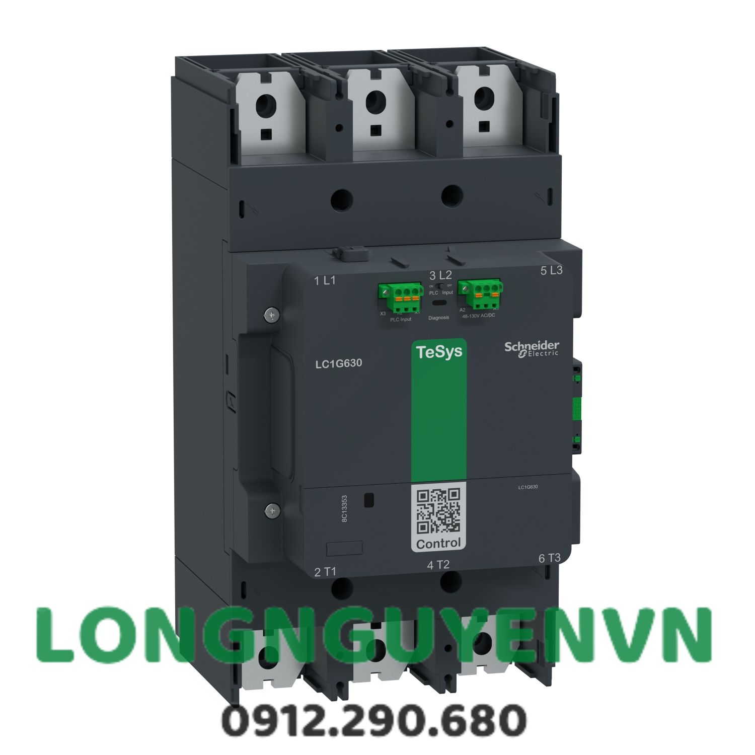 Công tắc tơ TeSys Giga, 3 cực (3NO), AC-3 <= 440V 800A, cuộn dây AC / DC 48...130V